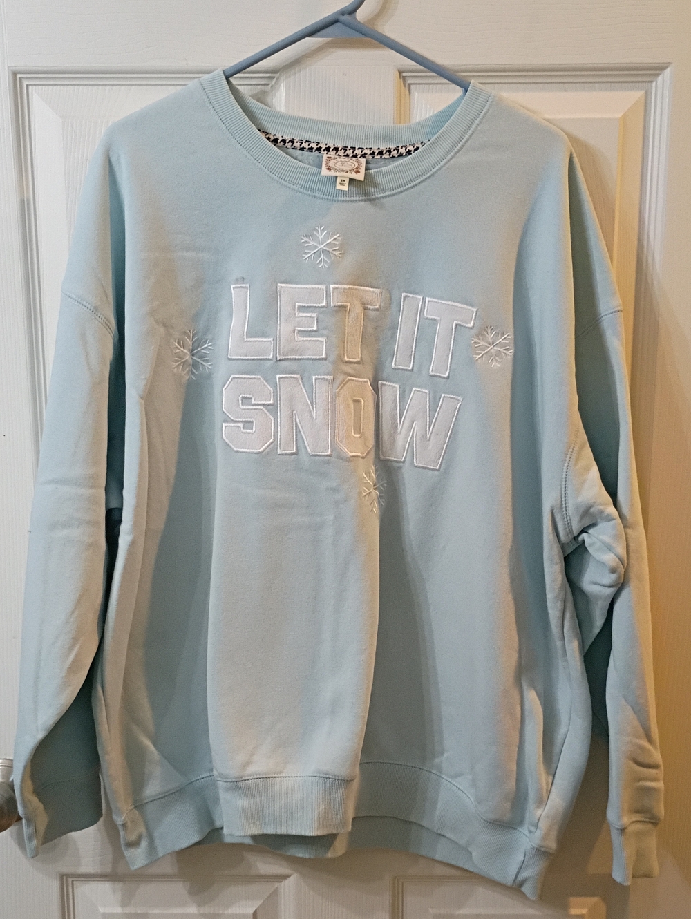 Soft Blue "LET IT SNOW" Crewneck Sweatshirt